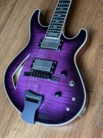 Maxey Archtops GH3 Flame Maple Purple Burst17