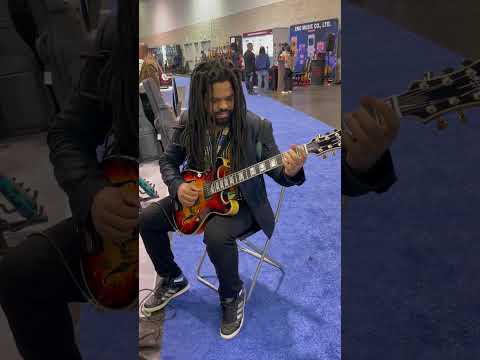 Rubem Farias plays Maxey Archtops Night Owl at Winter NAMM 2024